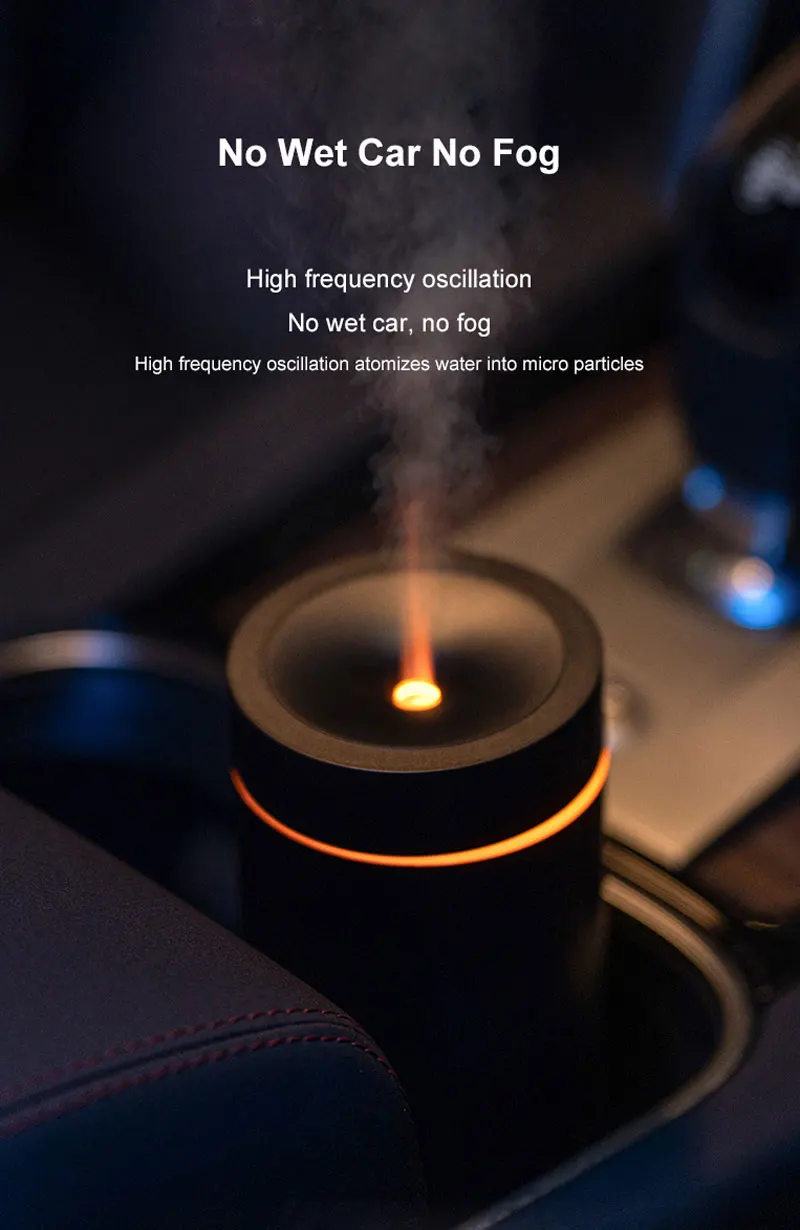 100ml Air Humidifier Water-Based Essential Oil USB Portable Aroma Diffuser Lamp with Color Flame Night Light