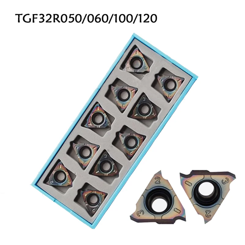 

10pcs TGF32R050 060 090 120 140 P8090U Carbide Inserts Vertical Shallow Groove TGF32R CNC Lathe Slotting Cutter Turning Tools