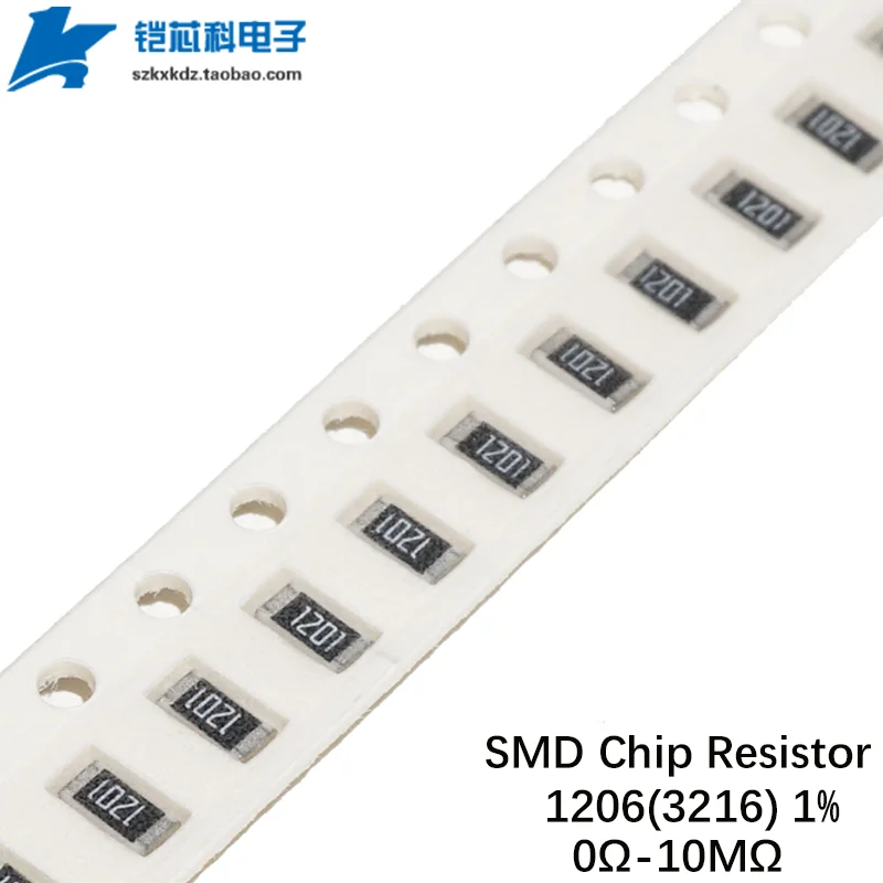 5000PCS 1206 SMD Resistor 1% 0 Ohm - 10M 1 10 100 300 560 Ohm 1R 10R 100R 150R 1K 10K 100K 1M Chip Fixed Resistance