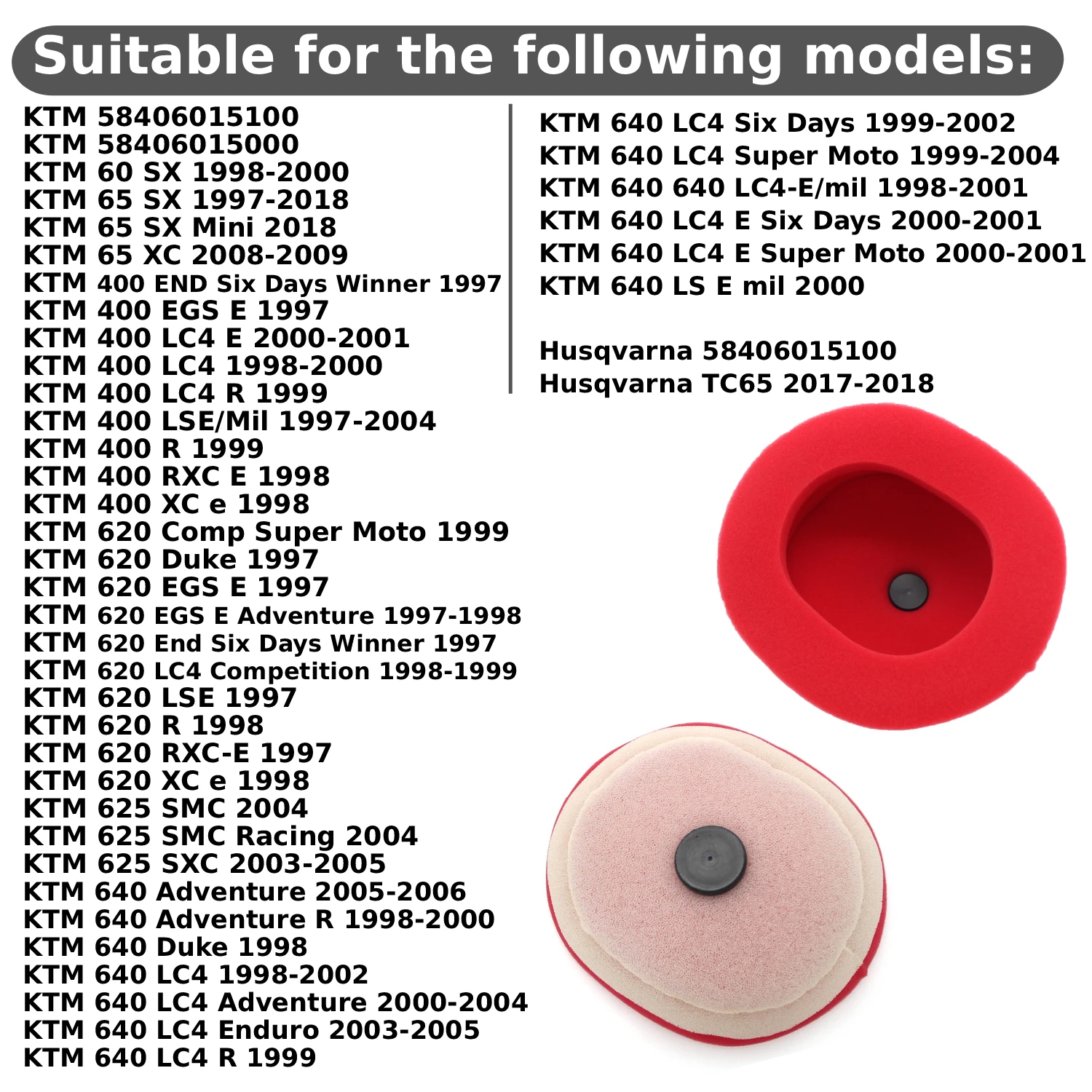 2001 Ktm Duke Ktm 640 Adventure 2000 Motorcycle Air Filter For KTM