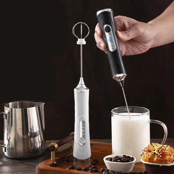 Mini caffettiera in acciaio inossidabile Frusta Mixer Montalatte wireless Frullatore elettrico portatile di tipo C per caffè Cappuccino Crema 1