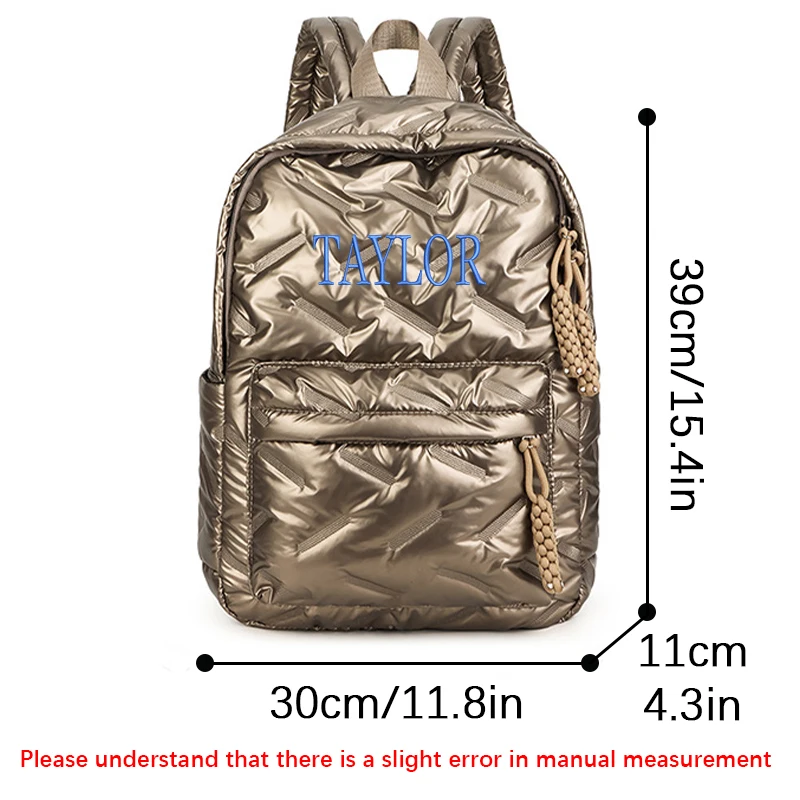Embroidered Glossy Striped Casual & Sporty Backpack