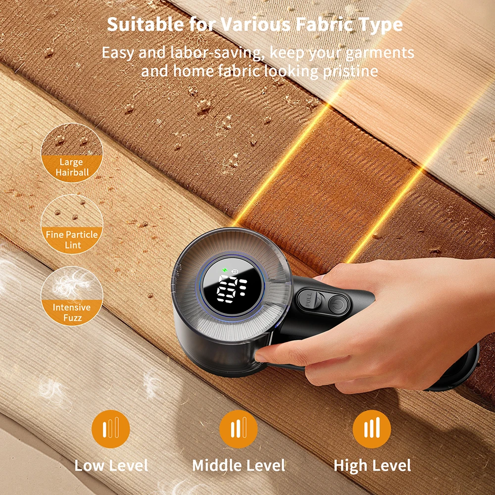 coldSky Rechargeable Fabric Shaver Electric Lint Remover with Digital Display Sweater Shaver Lint Shaver for Clothing Blanket 2