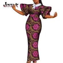 

African Print Dresses for Women Fashion Ankara Print Maxi Long Robe Dress Elegant African Dashiki Women Clothes Plus Size wy9841