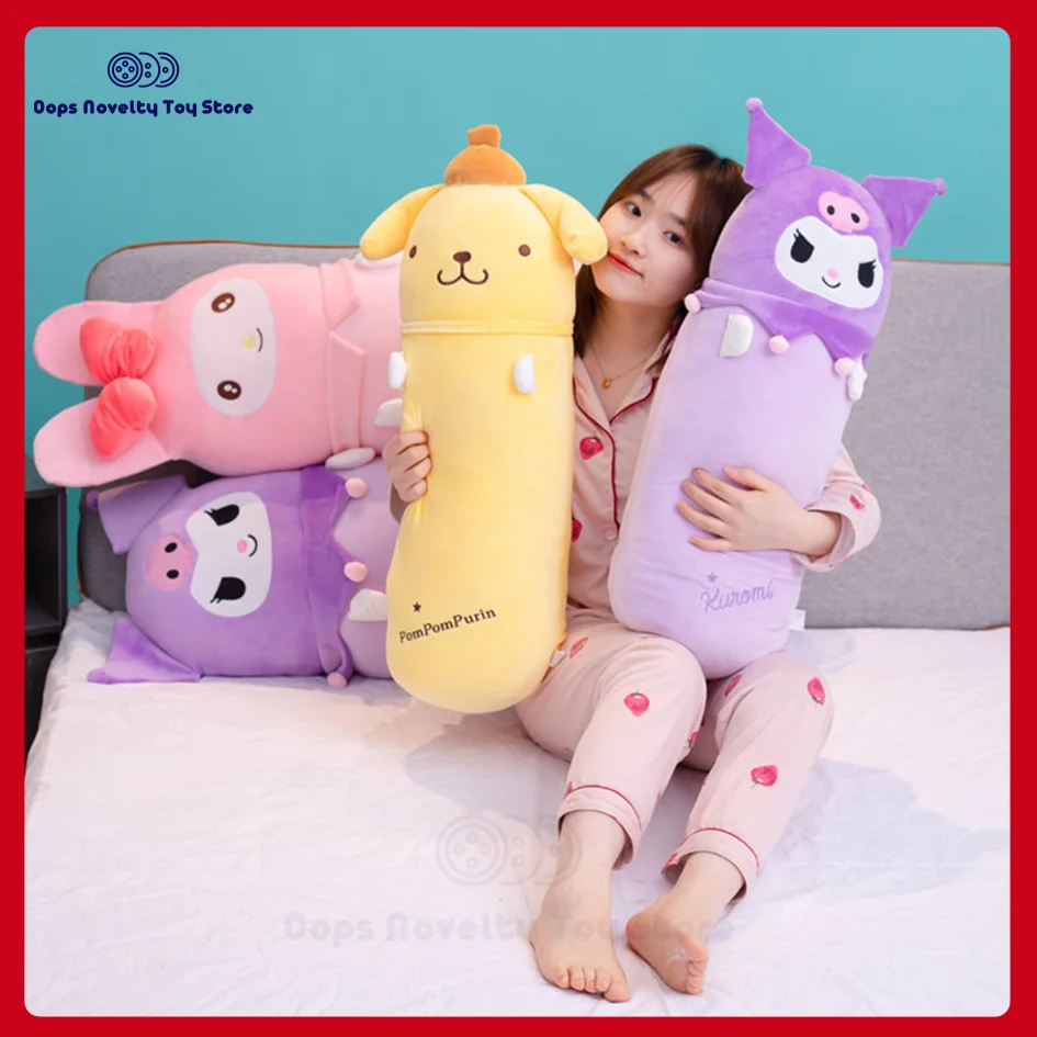 

Sanrio Cylindrical Long Pillow Cinnamoroll My Melody Lovely Soft Plush Bed With Cylindrical Pillow Children's Soothing Toy Gift