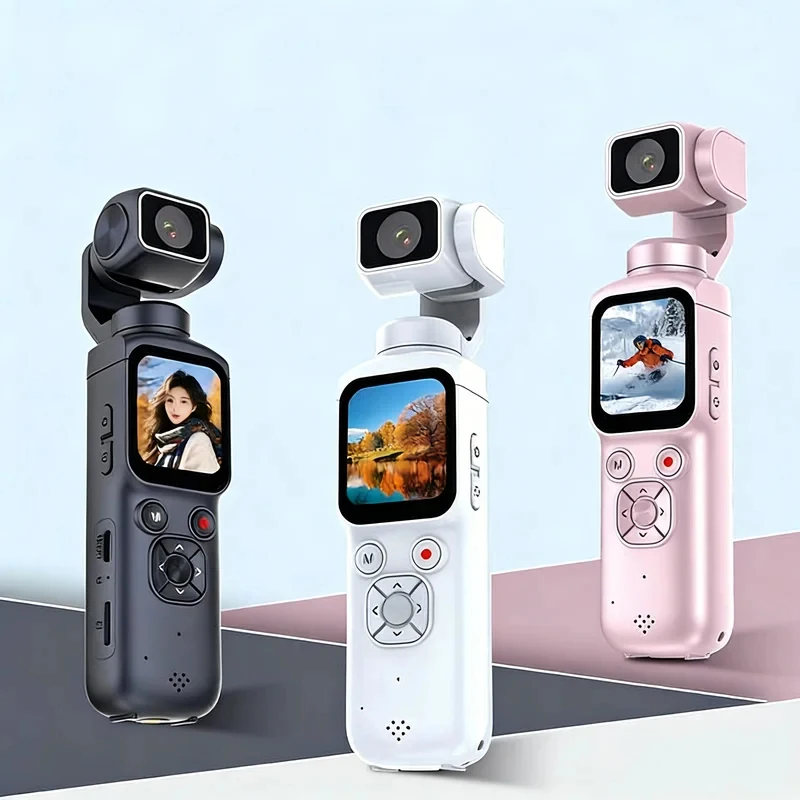 새로운 패션 4K 울트라 HD 액션 카메라 브이로그 포켓 짐벌 카메라 330 포함 °   야외 활동을 위한 회전 렌즈 얼굴 추적 기능