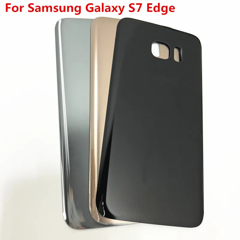 

New For Samsung Galaxy S7 Edge G935 G935F G935H Adhesive Replace With Logo Back Battery Cover Door Rear Glass Housing Case