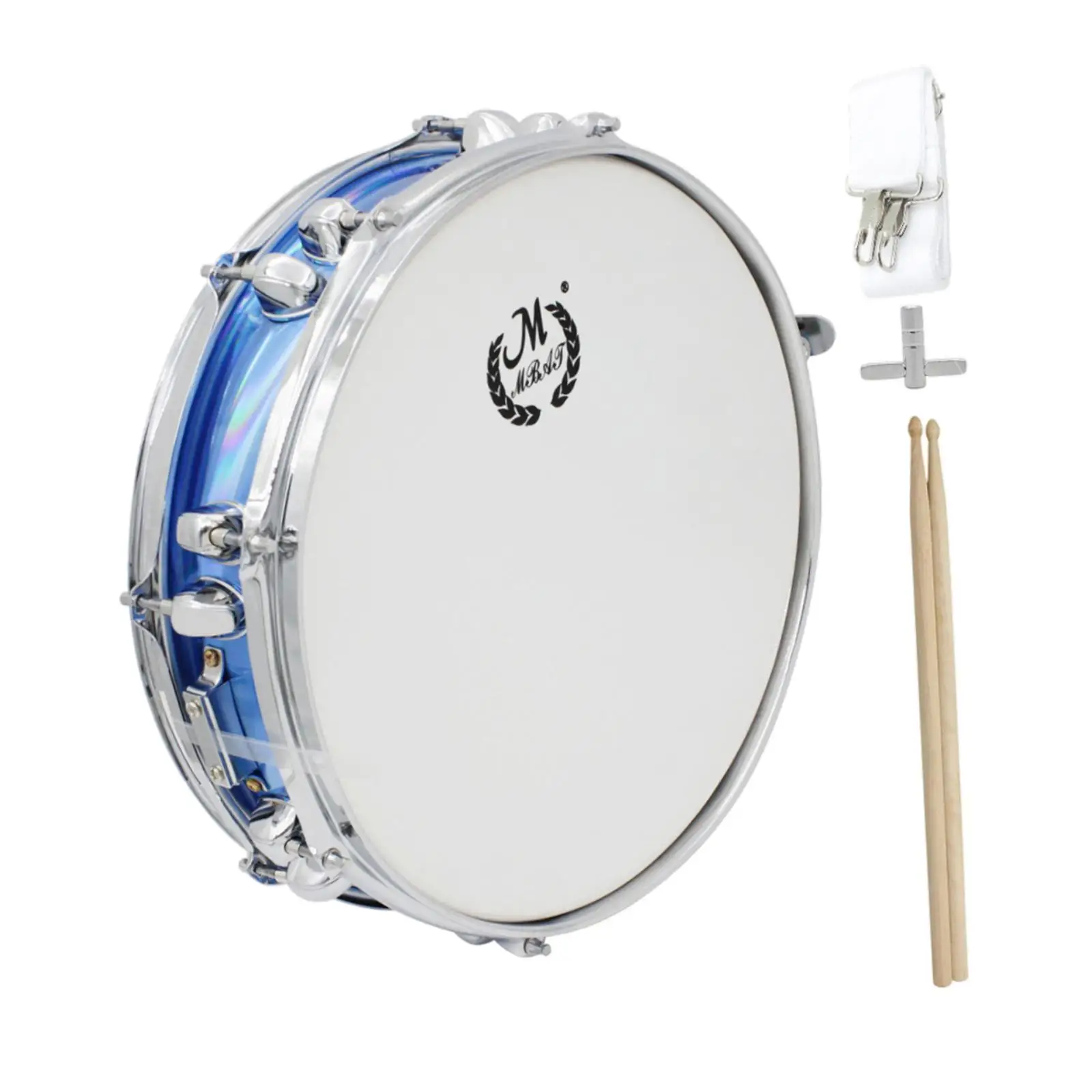 14Inch Snare Drum Percussion Instrument Metal Kids Hand Drum with Drumsticks School Band Party