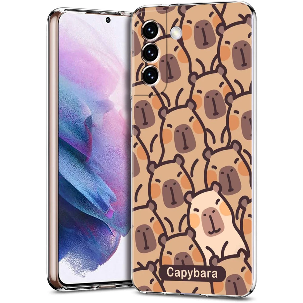 Cartoon Capybara Handyhülle für Samsung Galaxy S24 S23 S22 S20 S21 FE Ultra S24 S23 S10 S10E S9 S8 Plus 5G Transparente Hülle Tasche – Detail 8