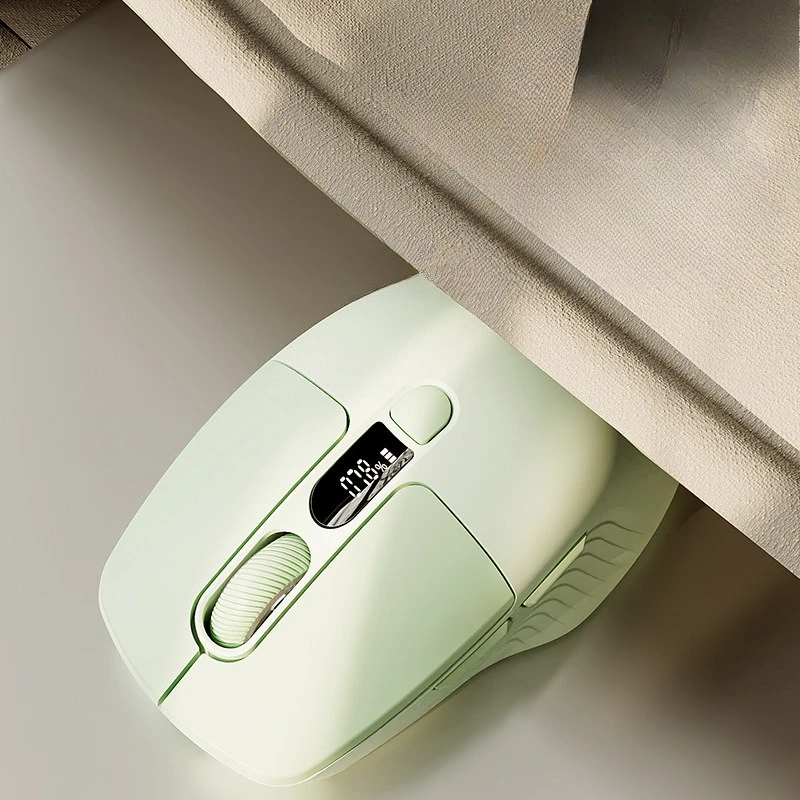 Mini Wireless Bluetooth Rechargeable Mouse With Remaining Power Display For Office