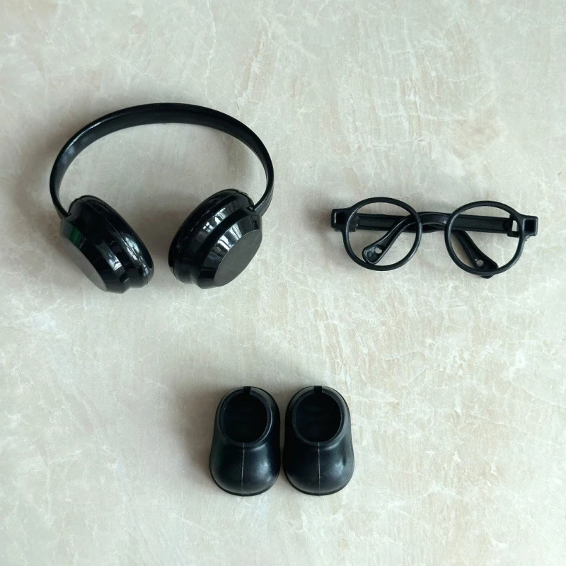 3pcs/Set Mini Doll Clothing Accessories for 15-17cm Dolls Includes Glasses Shoes Headphones DIY Accessories Children's Toy