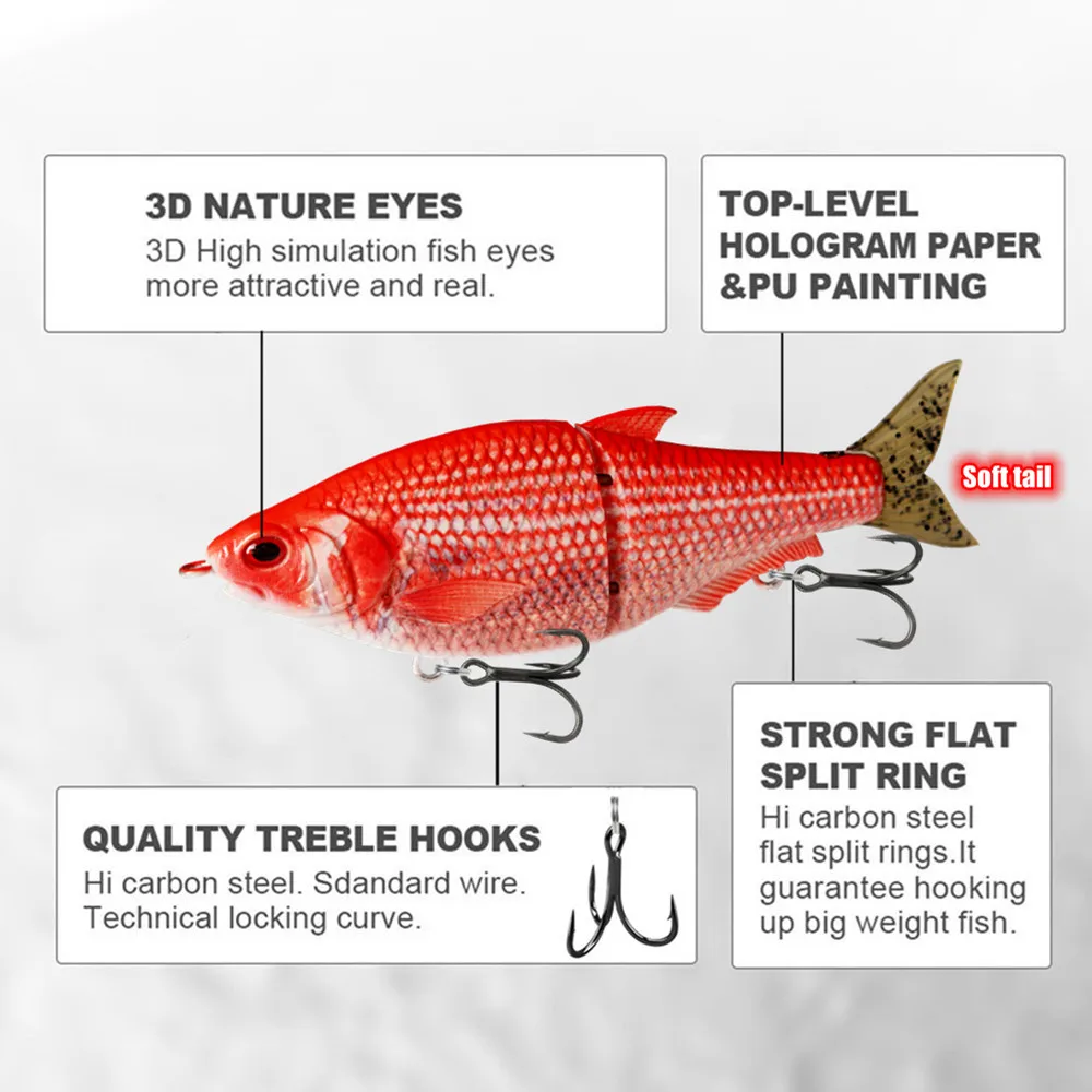Swimbait Soft Lure 160mm 50g Sinking Silicone Wobbler 3