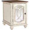 Realyn Chairside End Table, White/Brown Wood 1