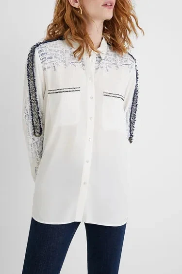 

Внешняя торговля, изысканная женская рубашка с пузырьковым рукавом, однотонная