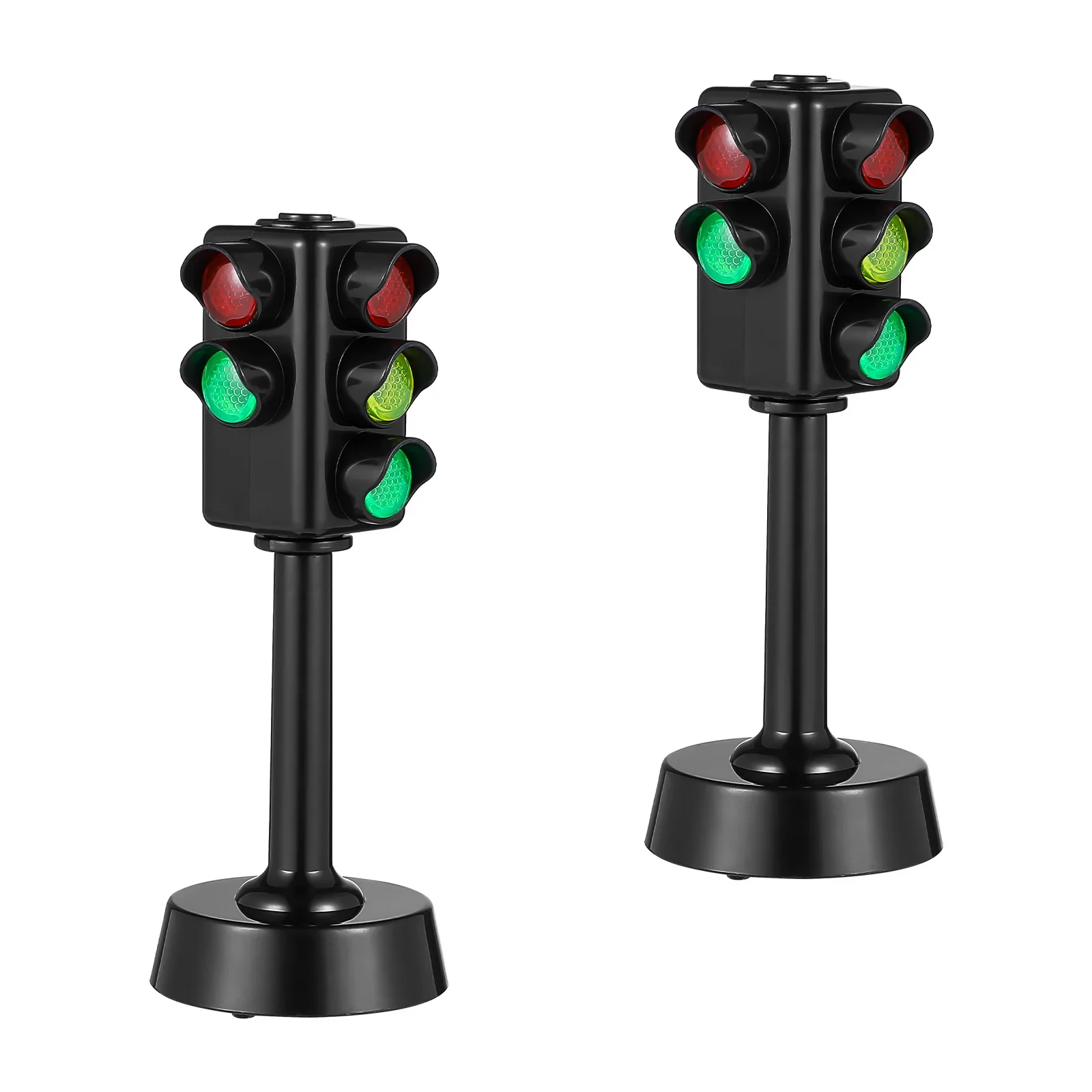 traffic light toy 2pcs Kids Playset Traffic Sign Toy Model Stop Light Model Puzzle Toddlers Educational Toy Tabletop Miniature Signal Lamps