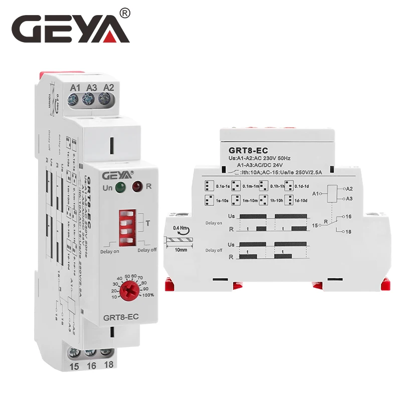 Relè Temporizzatore GEYA GRT8-EC - Ritardo Accensione/Spegnimento 0.1s-10giorni, 10A - Foto 6