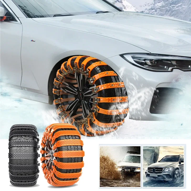 10/1PCS Urethane Snow Chain Tyre Chain Set Wheel Ties Belts Car Tires Chains Winter Anti-Slip Anti Skid Snow