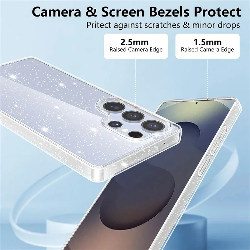 Glitter Bling Sparkle Clear Soft Case - Women and Girls s Cover Accessory