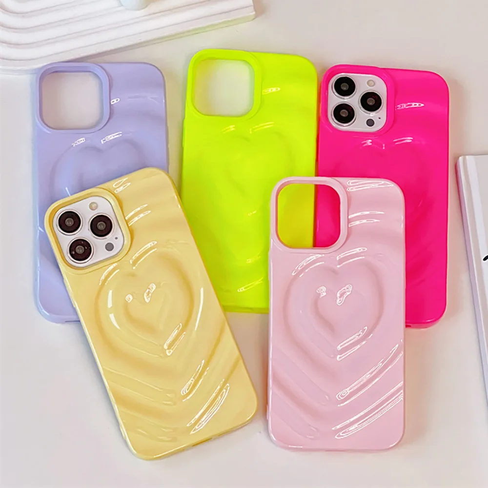 

Luxury Love Heart Case For Iphone 11 13 14 Pro Max 12 14promax 13promax 12promax 14pro 13pro Soft TPU Silicon Phone Fundas Cover