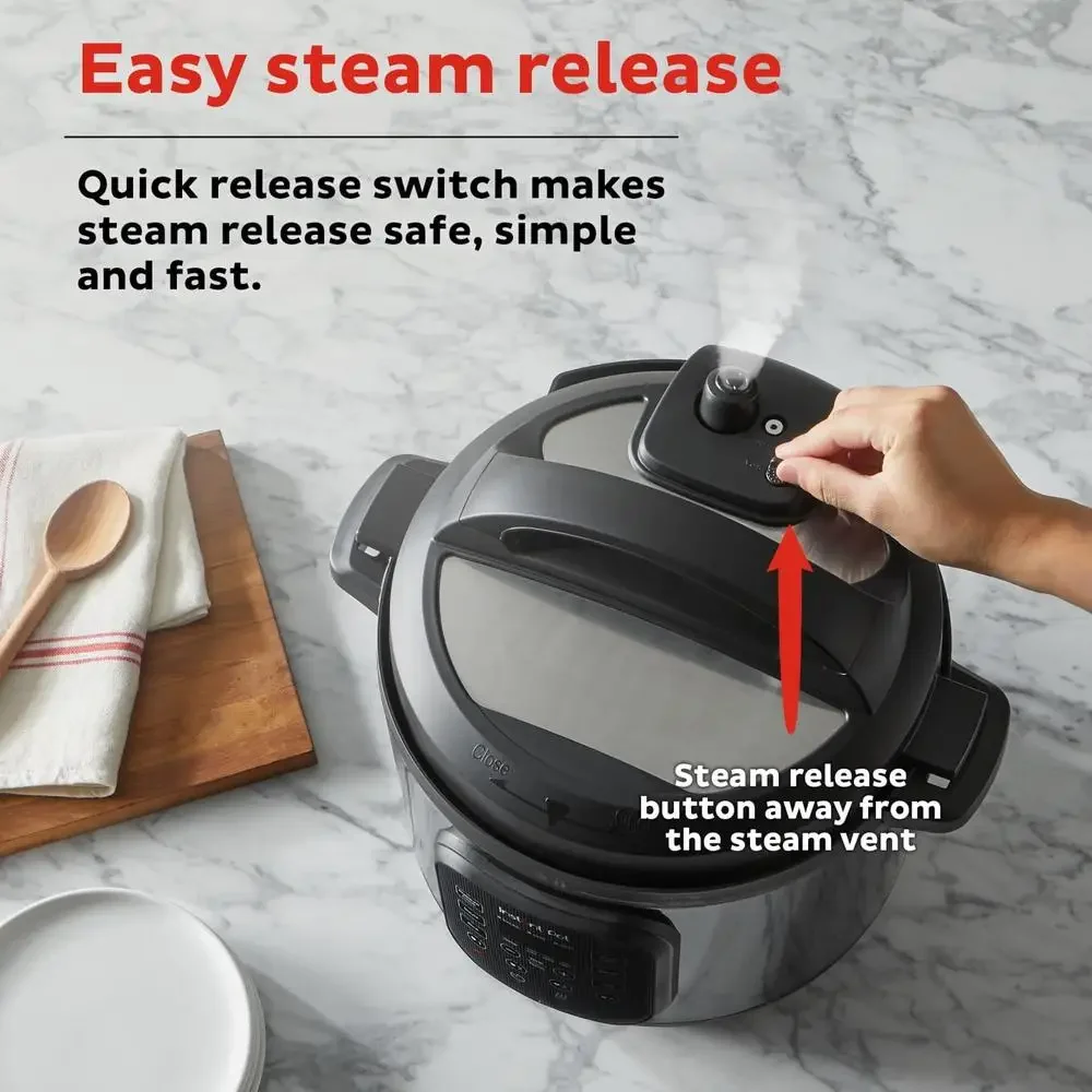 6 Quart Aluminum Ceramic Pressure Cooker Multi-Cooker with 7 Cooking Functions and Customizable Presets Dishwasher Safe Easy 6