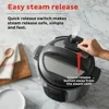6 Quart Aluminum Ceramic Pressure Cooker Multi-Cooker with 7 Cooking Functions and Customizable Presets Dishwasher Safe Easy 6