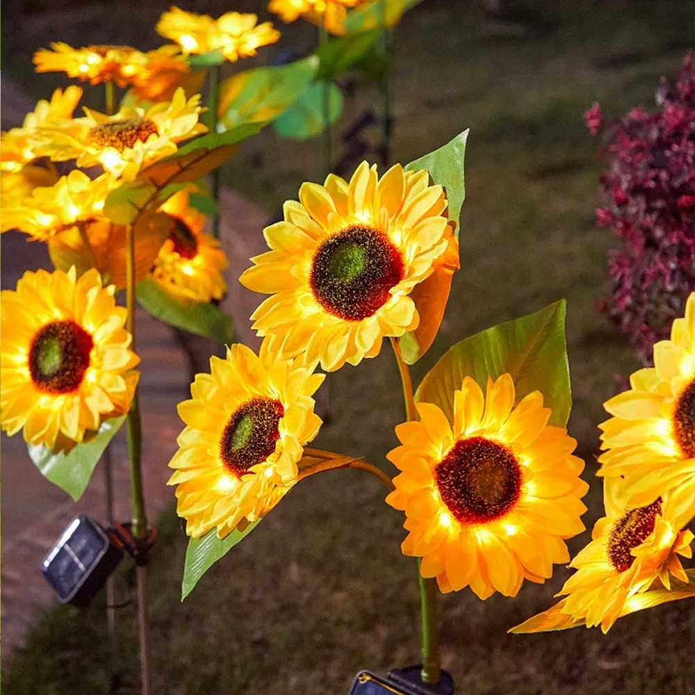 Description Picture 4 of itemSolar Sunflowers Light Outdoor Waterproof Decoration Lawn Lamp Landscape Light for Home Garden Easy Installation Flower Lights