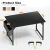 Computer Desk 40 Inch Small Office Desk Modern Writing Desk with Storage Bag Work Study Table with Headphone Hook, Black 5