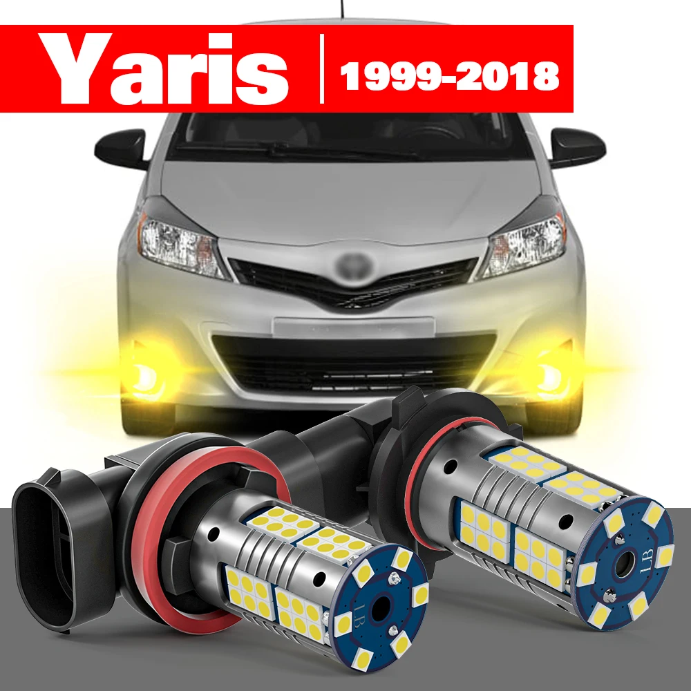 

For Toyota Yaris Vitz 1999-2018 2pcs LED Fog Light Accessories 2005 2006 2007 2008 2009 2010 2011 2012 2013 2014 2015 2016 2017