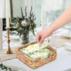 Square Napkin Holder Disposable Guest Towel Napkins Storage Holder Woven Water Hyacinth Napkin Dispenser Serving Tray for table 2