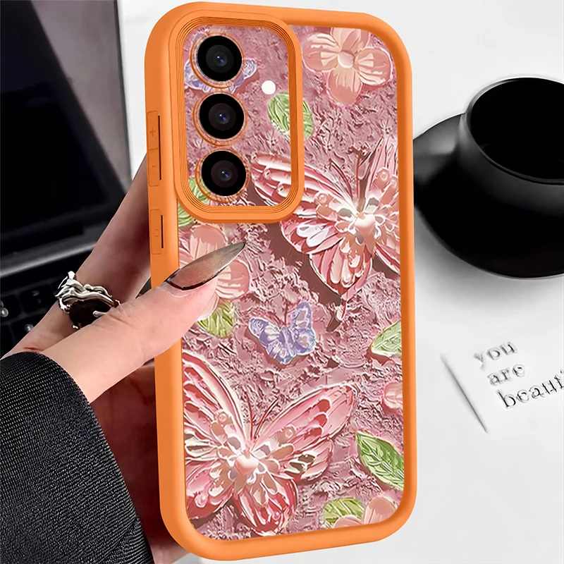 Elegant Oil Painting Butterfly Soft Phone Case Cover