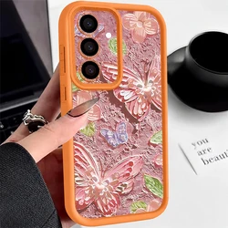 Elegant Oil Painting Butterfly Soft Phone Case Cover - Galaxy S26Ultra (A559 Orange)