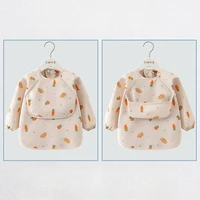 Bavoir d'alimentation pour enfants, 1 pièce, tablier imperméable à manches longues, poche de riz, chemisier d'alimentation, bavoirs pour tout-petits, Smock d'alimentation fin d'été pour enfants 3