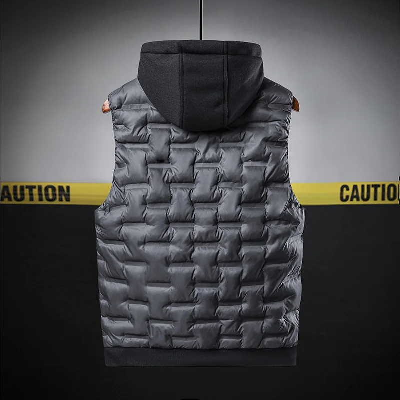 New Men\'s Winter Cotton Down Vest Sleeveless Jacket Waistcoat Jacket Male Autumn Casual Vest Outwear Coats Plus Size 4XL