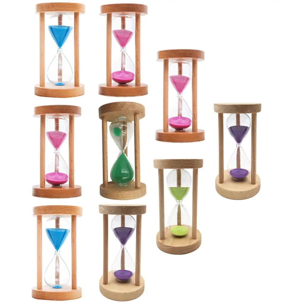 Wooden Sand Timer Hourglass 6/8/12/20/25 Mins Sandglass Timer for Classroom,