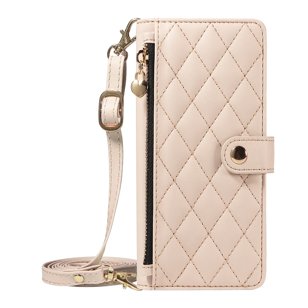 Crossbody Strap Multi-Card Slot Wallet Phone Case Cover