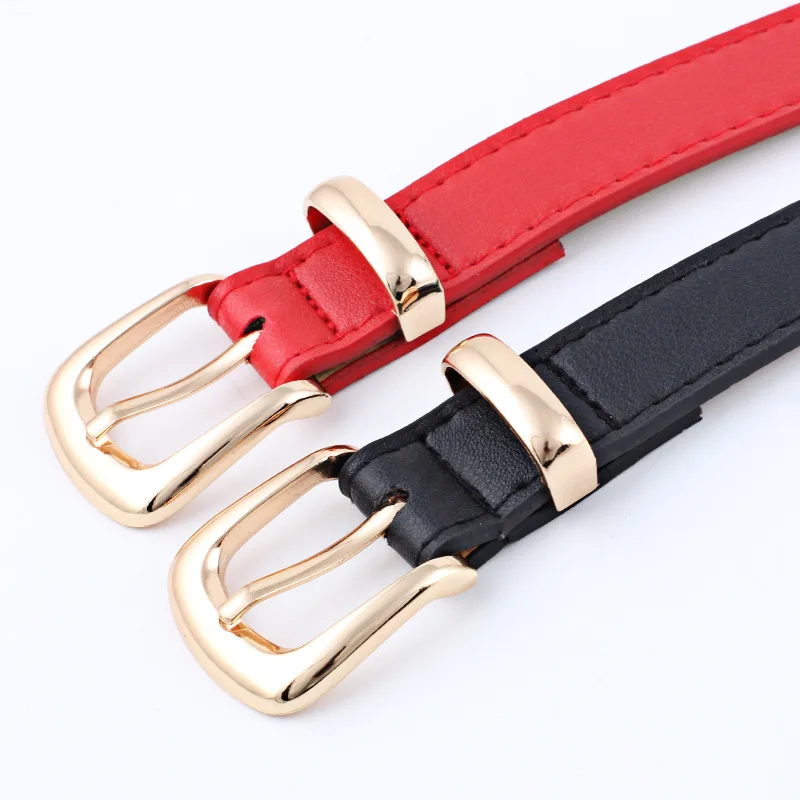 

New Women Fashion Leather Belt Buckle Belts Women and men Waist Belt Thin Black Buckle Leather Belt G24