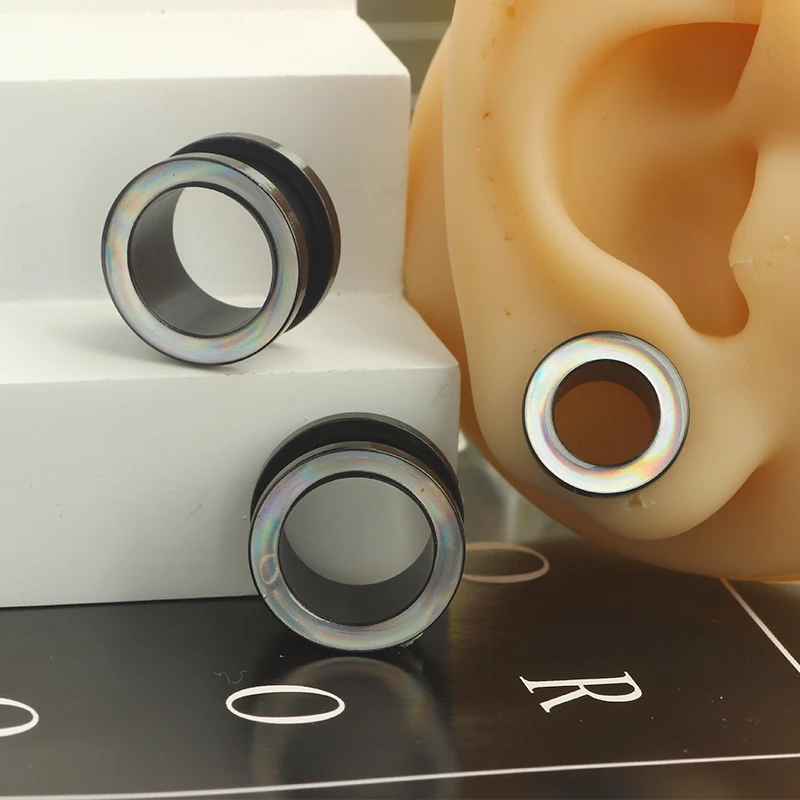 1 Pair Stainless Steel Ear Plugs and Tunnels Piercing Jewelry Screw Stretchers Expanders Punk Unisex Earrings Ear Gauges Plugs