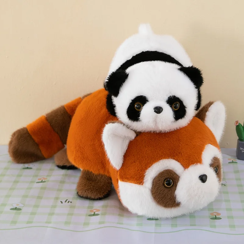 Real Reversible Panda Plush Toy Cute Red Giant Panda Soft Pillow Children Baby Birthday Christmas Gift 4