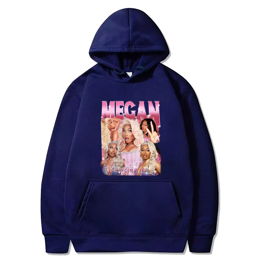 Rapper Megan Thee Stallion 90s Hip Hop Fashion Hoodie Men Women Casual Fleece Long sleeve streetwear Unisex Y2k black Sweatshirt