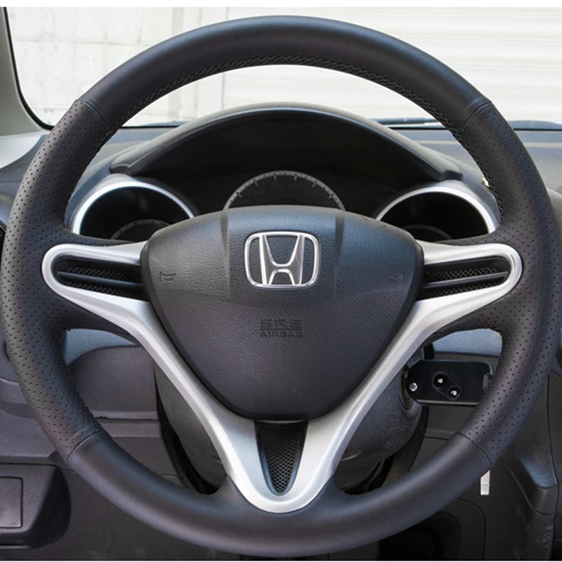 Coprivolante Per Auto In Pelle Microfibra Antiscivolo Nera Per Honda Fit 2009-2013 City 2009-2013 Jazz 2009-2013 Insight 2010