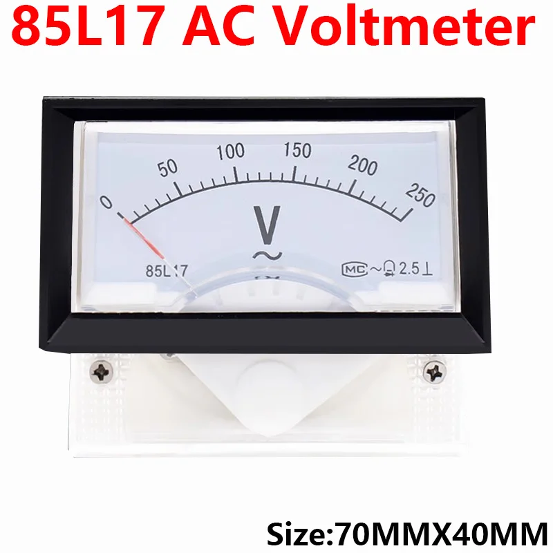 

1PC 85L17-V 250V 300V 450V 500V AC Direct Analog Meter Panel Gauge AC Voltage Current Meter 70*40MM Voltmeter Voltimetro 85L17
