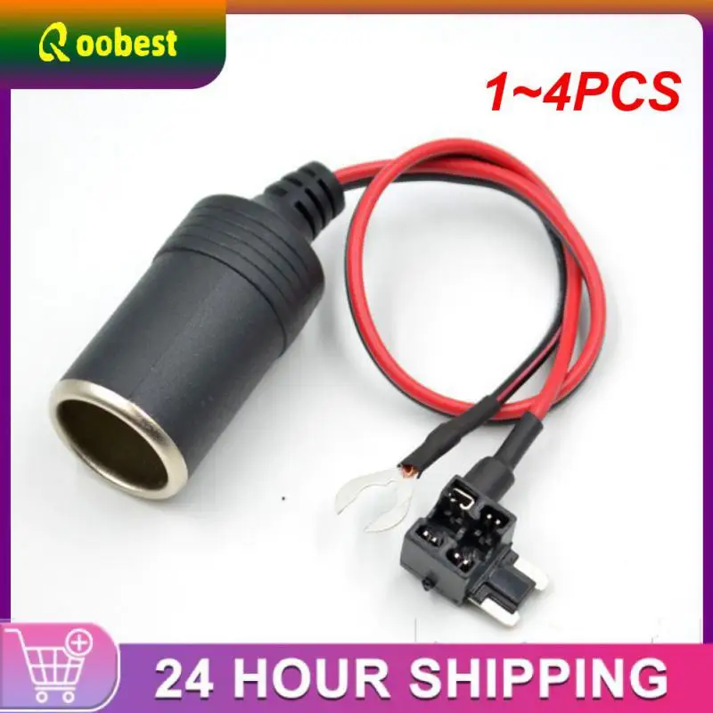 

1~4PCS 12V Cigarette Lighter Seat Power Connection Outdoors Fuse for Storage Battery Adapter Plug Socket Cigarette Lighter