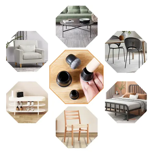 16PCS Chair Leg Protectors Anti- Slip Silicone 360°Felt Pad Bottom Wrapped Thickening Furniture Leg Cover for Hardwood Floors - Image 5