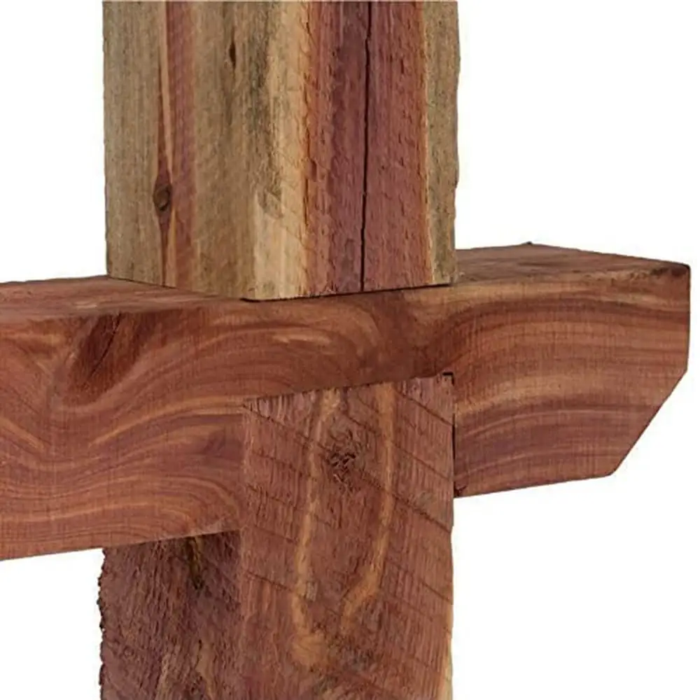 Cedar Wooden Drive-in Mailbox Post with Steel Anchor Easy Assembly and Rustic Charm