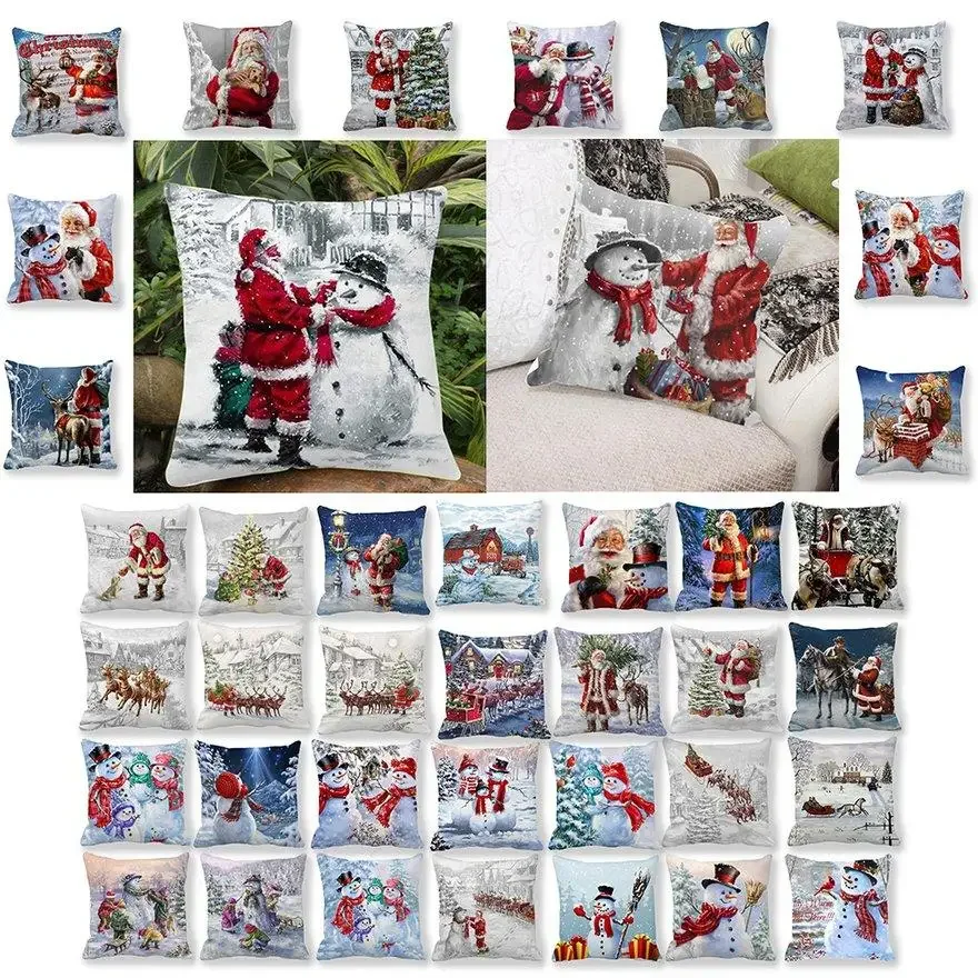 

Home Decor Bedroom Living Room Pretty Pillowcase Christmas Pattern Printed
