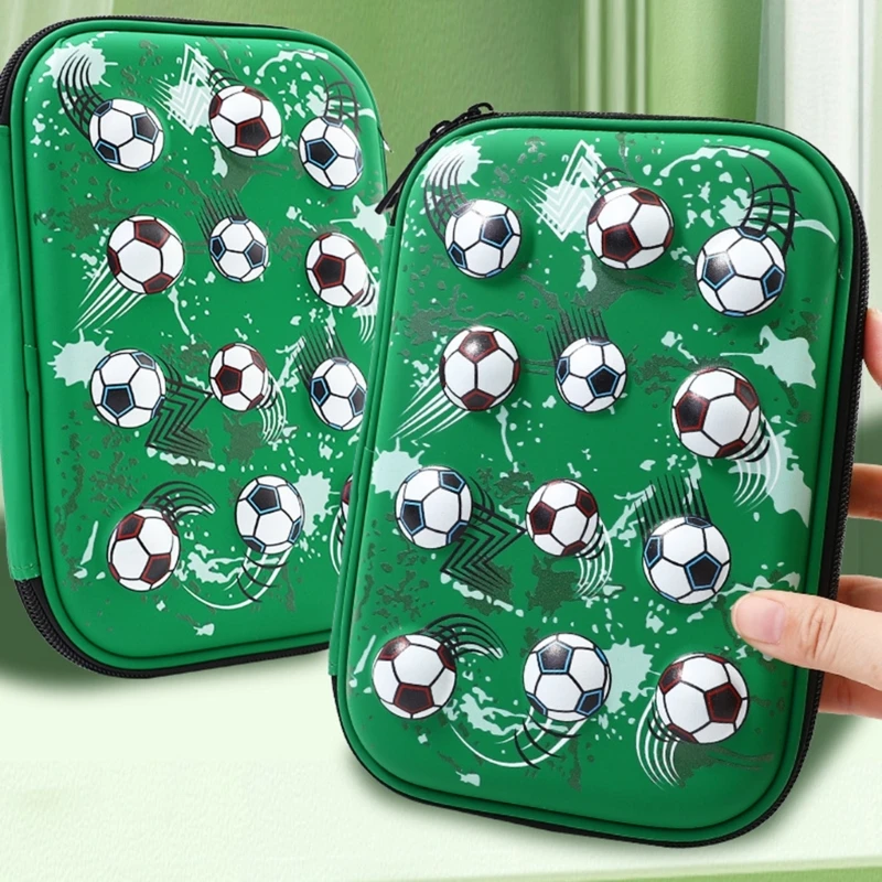 축구 패턴 펜 가방 3D 편지지 가방 연필 케이스 메이크업 가방 학교 사무용품 대용량 연필 드롭 배송