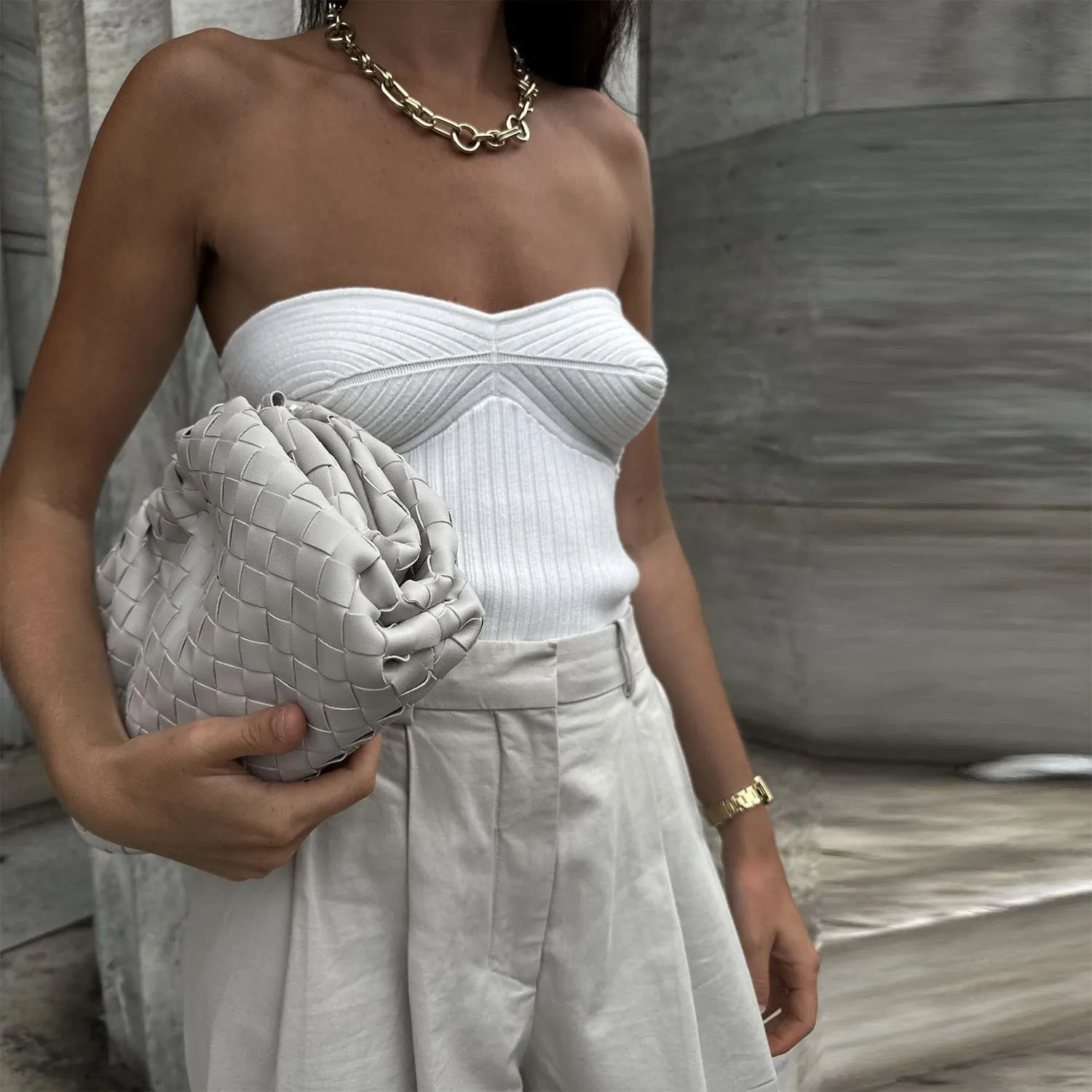 Knit Ribbed Backless Tank Top Women's Slim Summer Fashion Cropped Top High Street Elegant Knitwear Pullover Female Vest