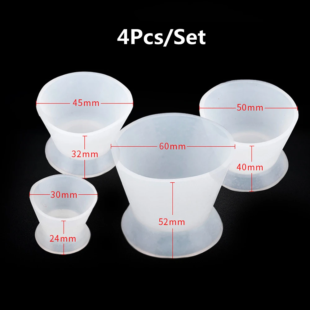 Cesoon 4pcs/set Dental Rubber Mixing Bowl Medical Silicone Flexible