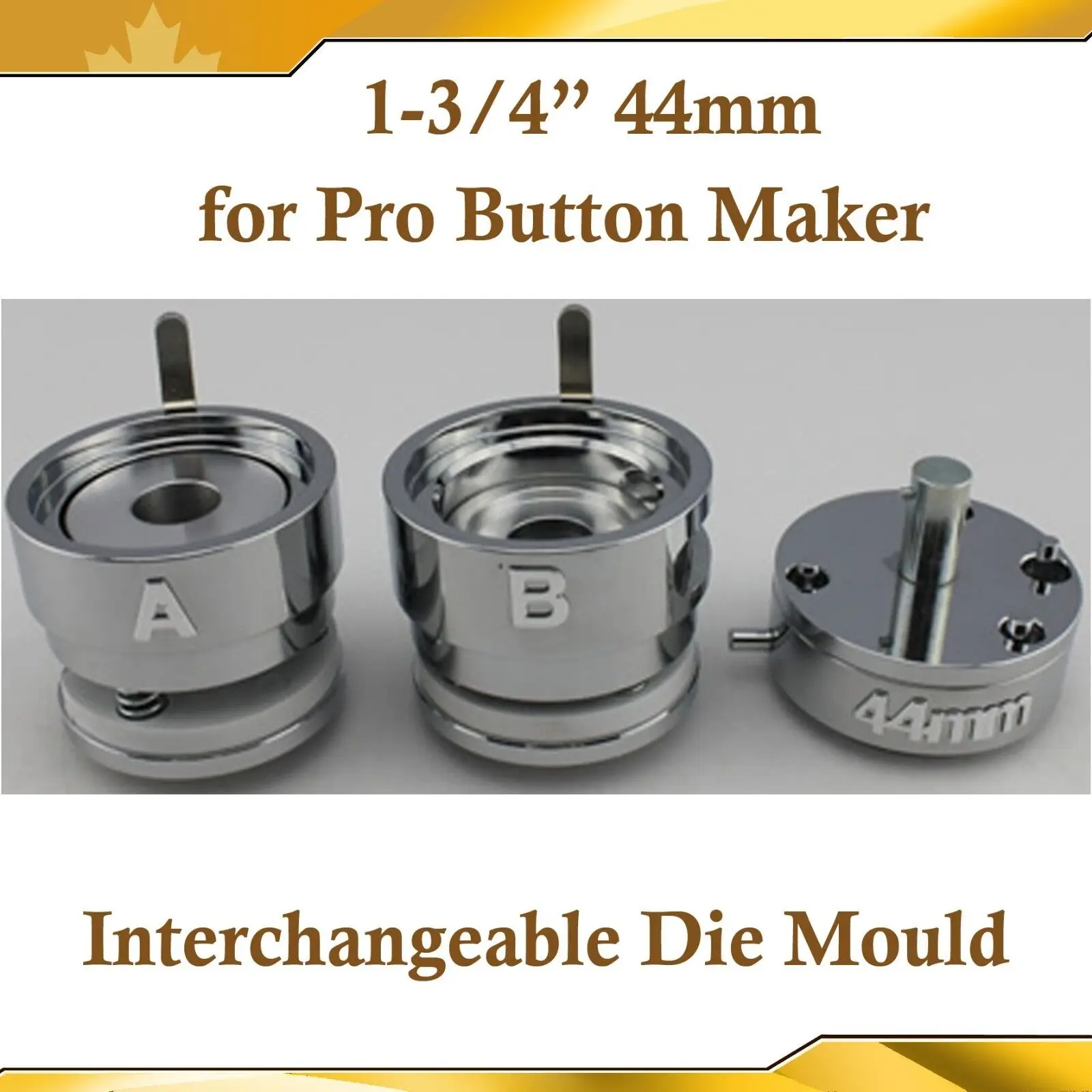Round 1-3/4"(44mm) Interchangeable Die Mould for New Pro Badge Machine Button Maker