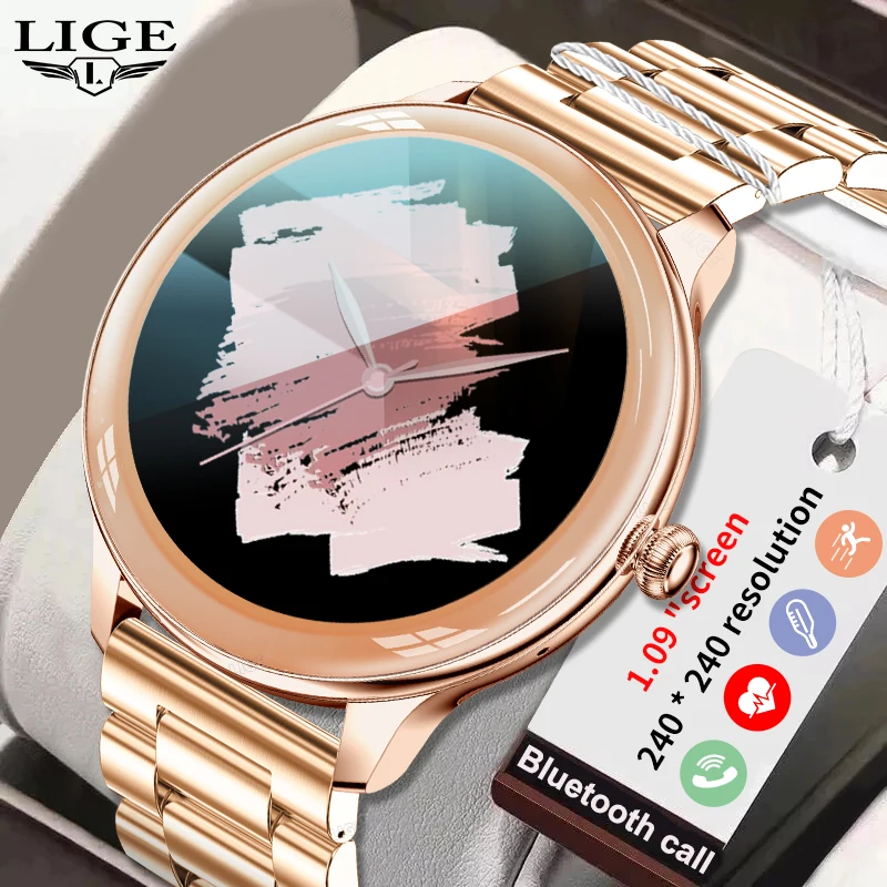 

LIGE 2023 Fashion Smart Watch For Women Men Bluetooth Call Waterproof Watches Sports Tracker Smartwatch Ladies Man Reloj Mujer